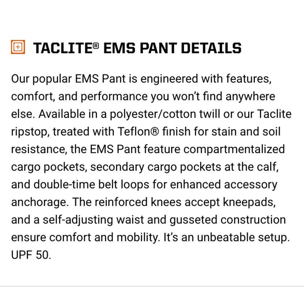 5.11 TACLITE EMS PANT - Picture 5 of 5